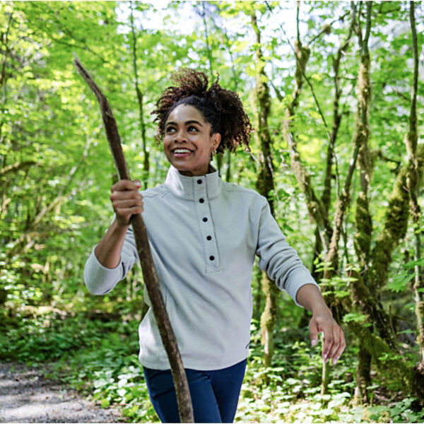Cutter & Buck Hunts Point Eco Textured Fleece Recycled Womens Snap Pullover Thumbnail