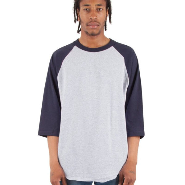 Unisex Raglan Three-Quarter Sleeve T-Shirt Thumbnail
