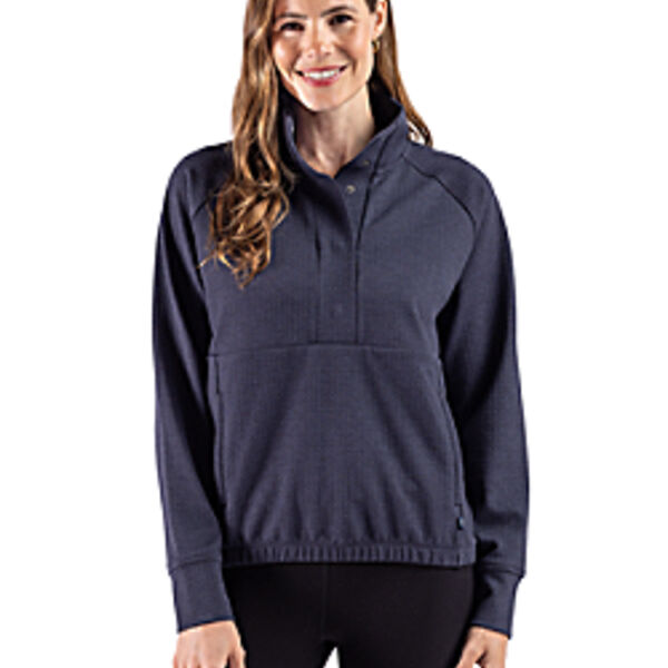 Cutter & Buck Drift Epic Versatility Recycled Textured Knit Women's Snap Pullover Thumbnail