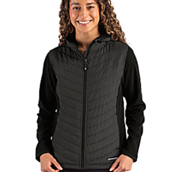 Cutter & Buck Woodland Epic Versatility Recycled Insulated Fleece Womens Hooded Full Zip Jacket Thumbnail
