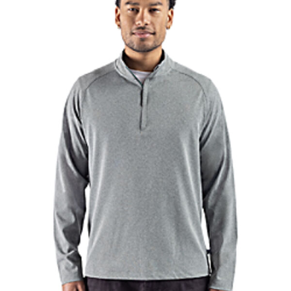 Cutter & Buck Virtue Recycled Heathered Featherlight Pique Mens Quarter-Zip Pullover Thumbnail